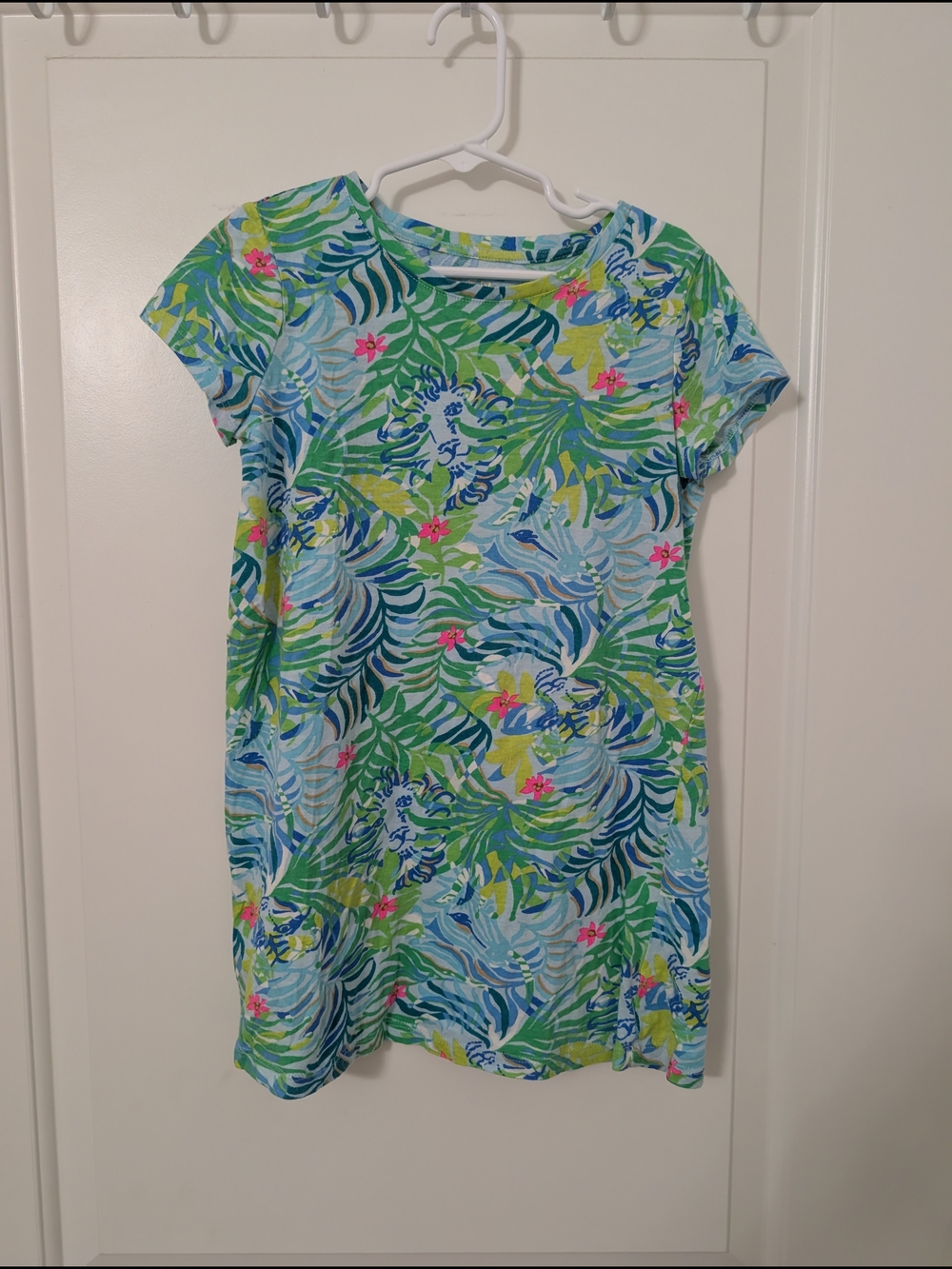Lilly Pulitzer Girls Blue, Green & Pink Tropical Print Dress